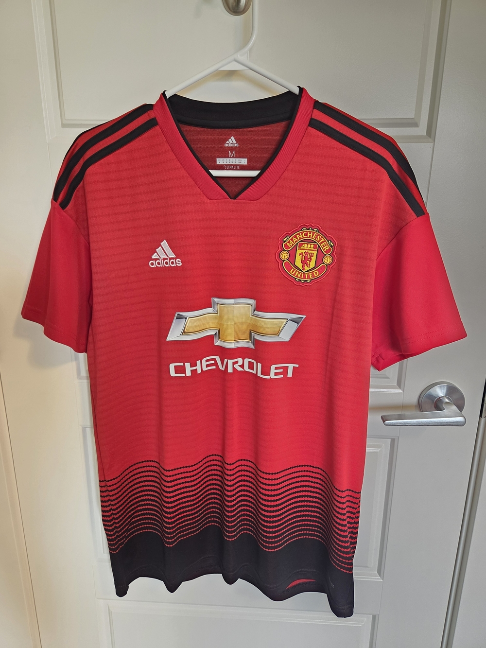 NWOT Adidas Manchester United 2018/19 Home Jersey Red Chevrolet Mens Medium